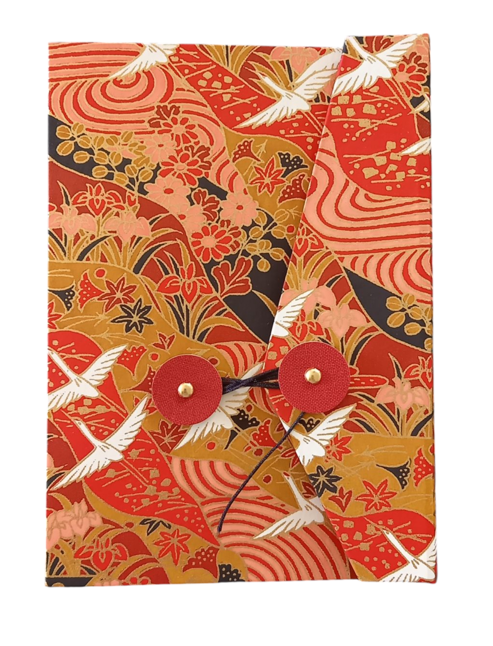 Grues sur fond rouge